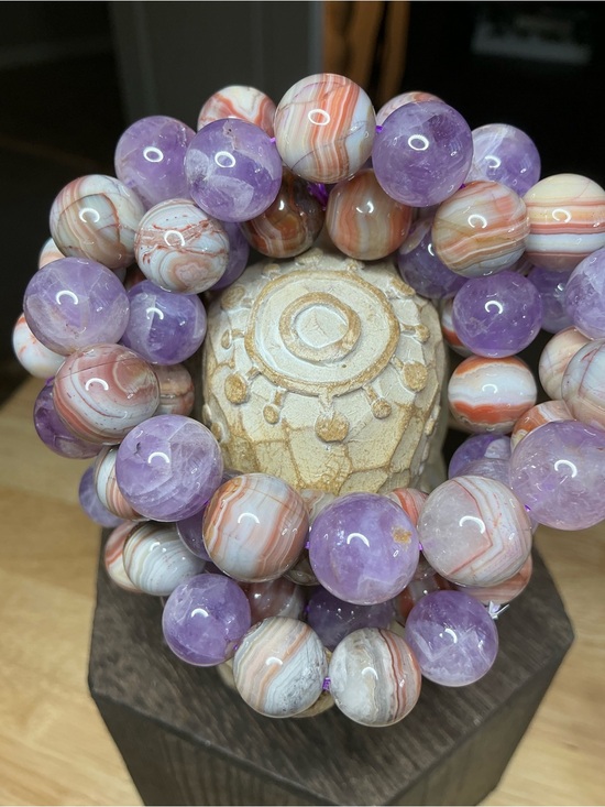 Jewelry - Amethyst and Crazy Lace with Sunstone Stripe 12mm